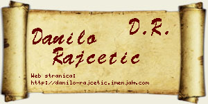 Danilo Rajčetić vizit kartica